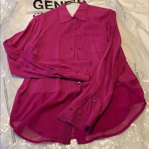 Pink bcbg button up dress shirt. Great condition